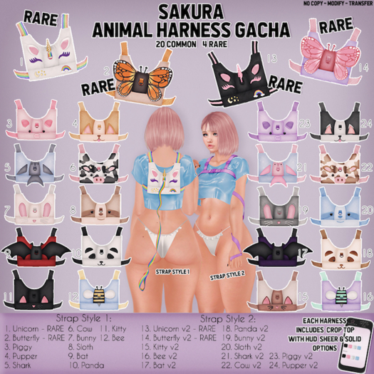 {Sakura} Animal Harness {Freya} - Unicorn v2 RARE