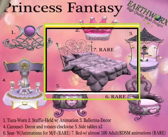 {:.EARTHWORX.:} Princess Bed (RARE)