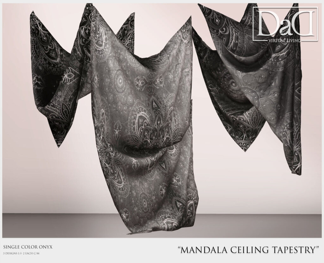 Mandala Ceiling Tapistry - Onyx