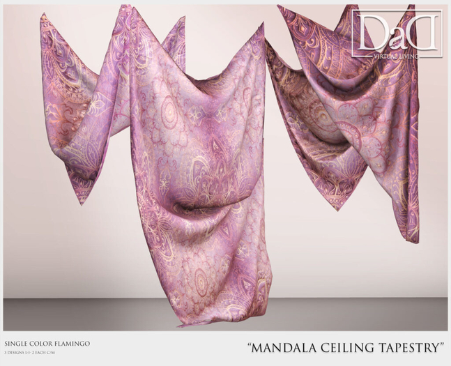 Mandala Ceiling Tapistry - Flamingo