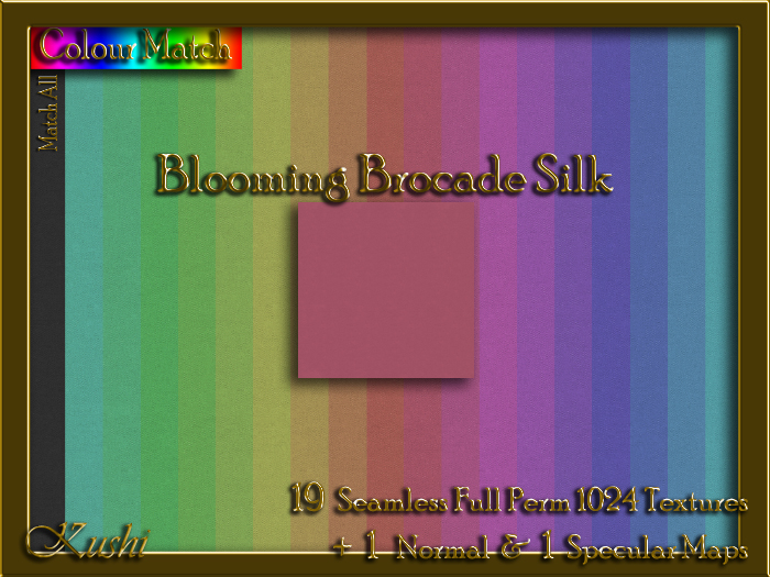 Blooming Brocade Silk Solids Seamless Texture Set
