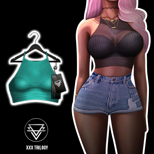 Tri.XXX. RIbbed Crop Teal