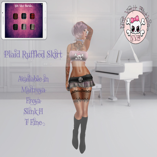 NYB - Plaid Ruffled Skirt w/Hud