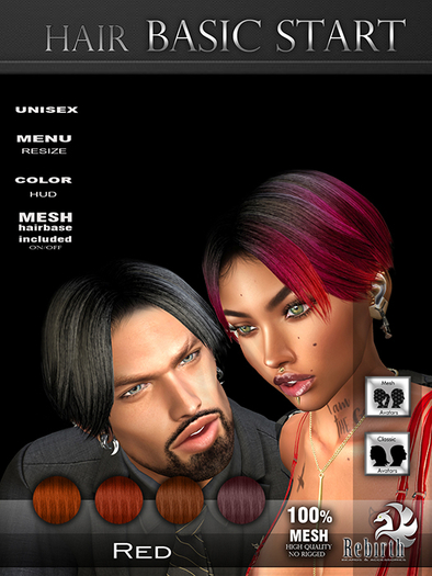 [//REBIRTH/]-Hair basic-START-Red