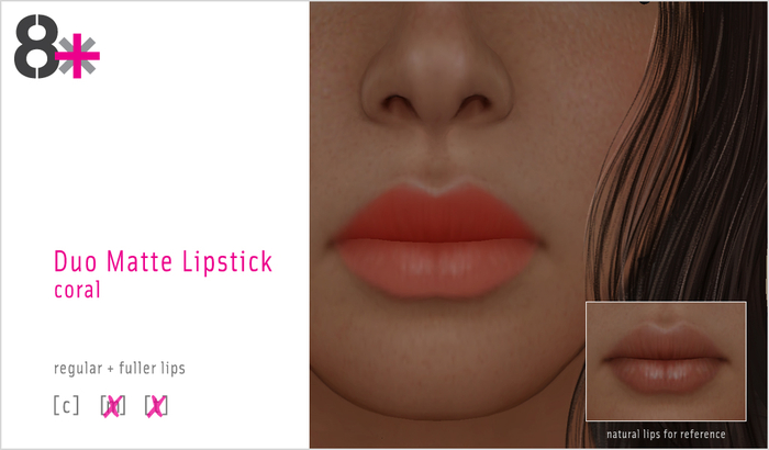 8+ // Lipstick - Duo Matte Coral