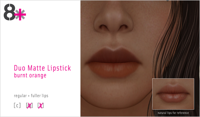 8+ // Lipstick - Duo Matte Burnt Orange