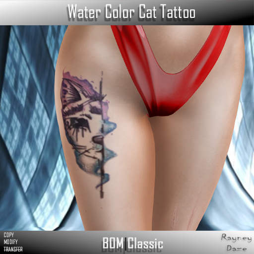 [RD] Water Color Cat Tattoo