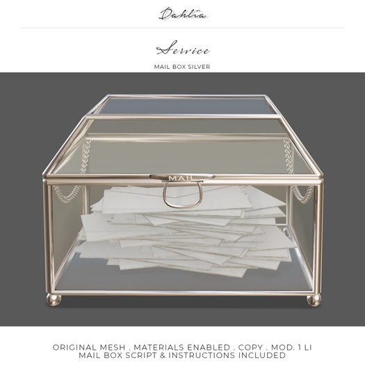 Dahlia - Service - Reception Desk Mailbox - Silver - Glass Box