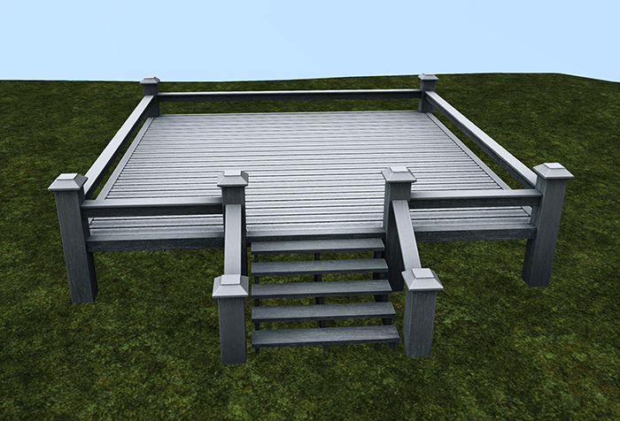 Blue Mahone Wood Deck