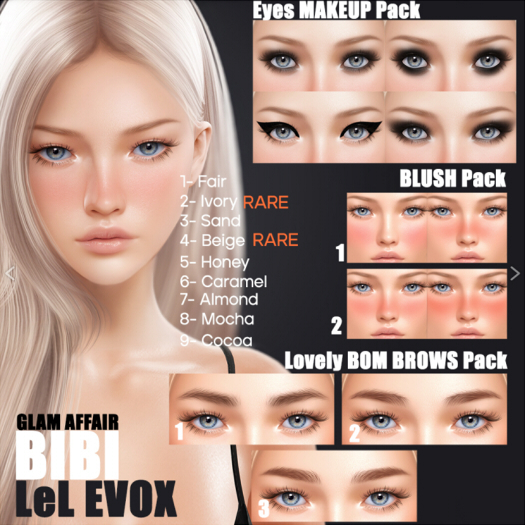 02 - [Glam Affair] Bibi Skin [Lelutka EvoX] Ivory RARE
