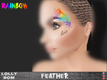 LOLLY's BOM things... [tattoo] RAINBOW feather&love (face)