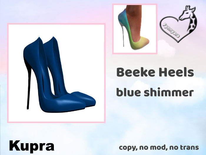 Beeke heels blue shimmer for Kupra