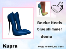 demo Beeke heels blue shimmer for Kupra