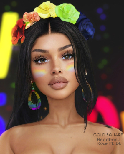 GoldSquare {Headband} PRIDE rose