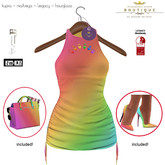 Rainbow Hearts Side Drawstring Dress (BOXED)