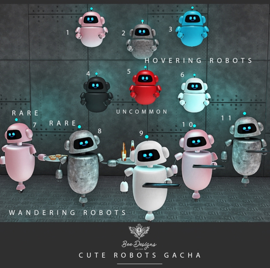 Bee Designs Cute Robots Gacha *Full Set*