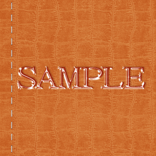 Zoy Texture [ Cable knit stripe Leather with stitching 08 ] Seamless - Orange