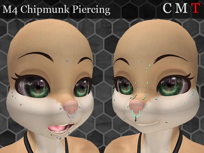 (Black & White) M4 Chipmunk Piercing