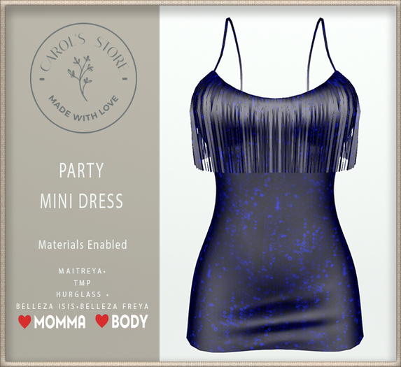 Party Mini Dress Blue Sequins 