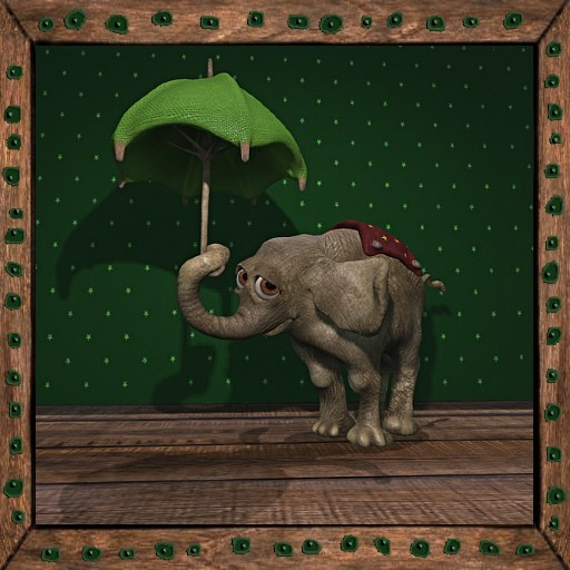 Cica's elephant and umbrella