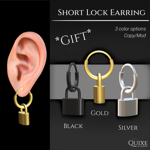 QUIXE - Short Lock Earring *gift* [u]