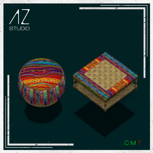 [AZ] STUDIO Goa Party - Heatwave Ottoman & Low Table Set V.2