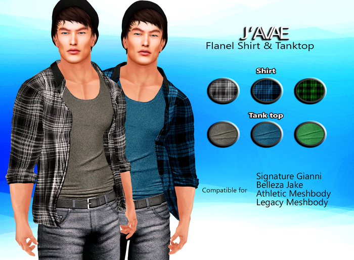 [J'AVAE] Flanel Shirt & Tanktop
