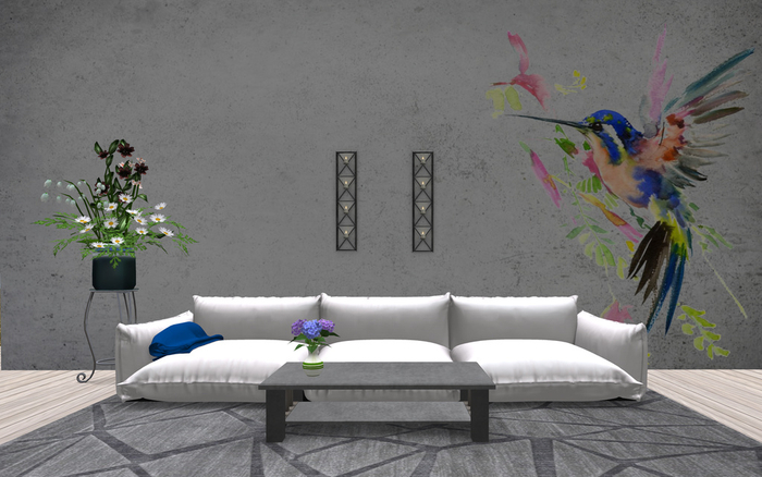 Hummingbird wall sticker , decal , mural 