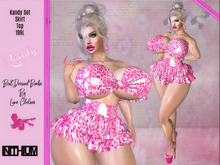 Kandy Set * Pink Leopard Latex Set, Inithium Kupra Bodies, Top & Skirt, Bimbo