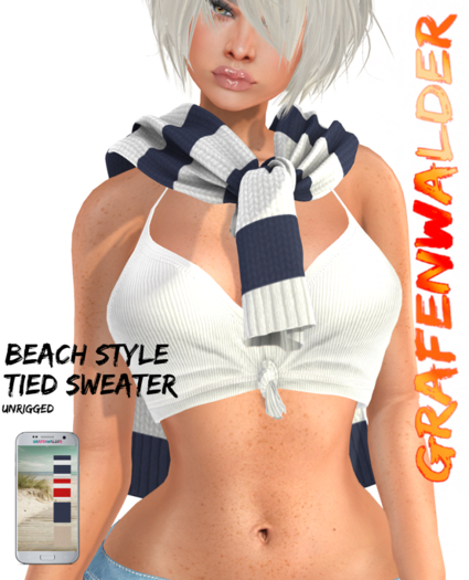 GW - Beach Style Tied Sweater Female  None Rigged