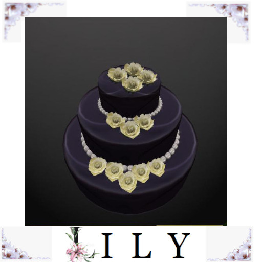 White Roses & Pearls cake