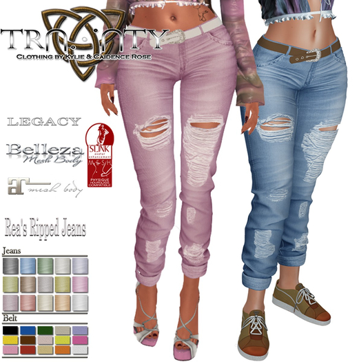 Trinity - Rea's Ripped Jeans (Maitreya/Belleza/Slink/Legacy)