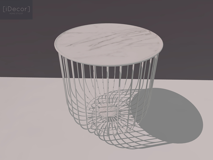 [iDecor] Basket Table White Marble