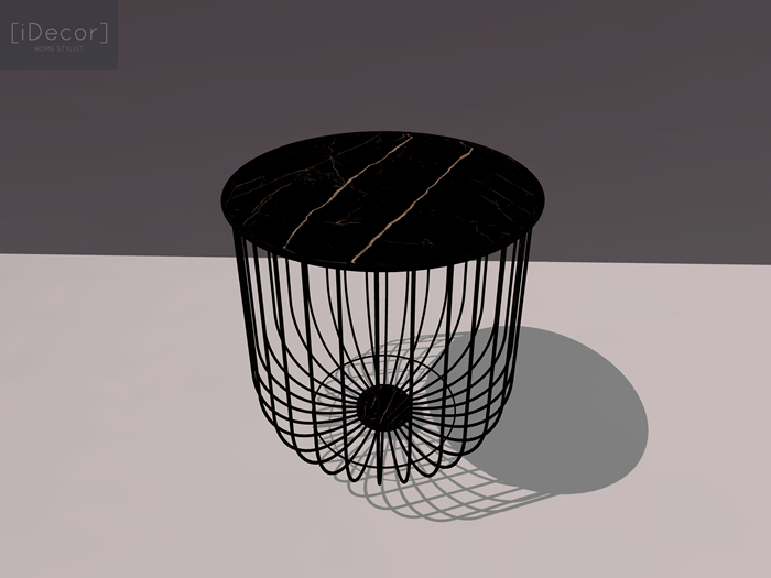 [iDecor] Basket Table Black Marble