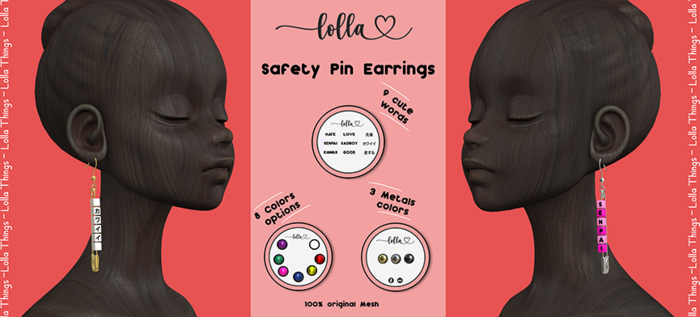 -Lolla- Safety Pin Earrings 