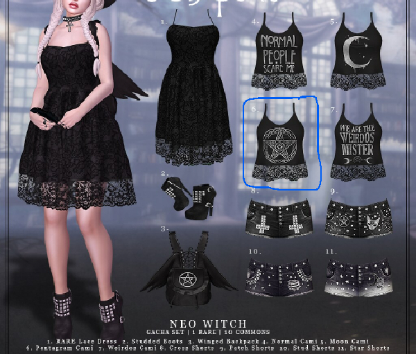Oubliette- Pentagram Neo Witch Cami PHYSIQUE