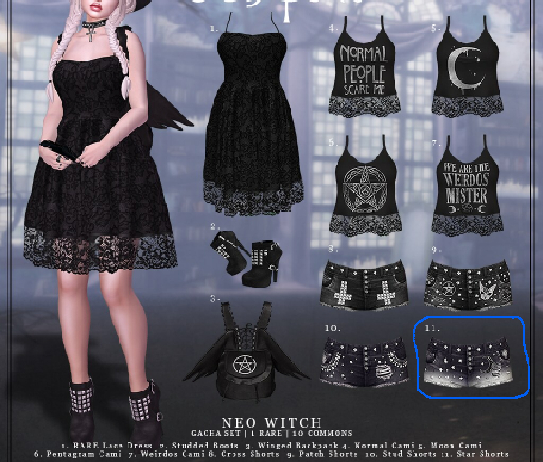 Oubliette- Stars Neo Witch Shorts ISIS