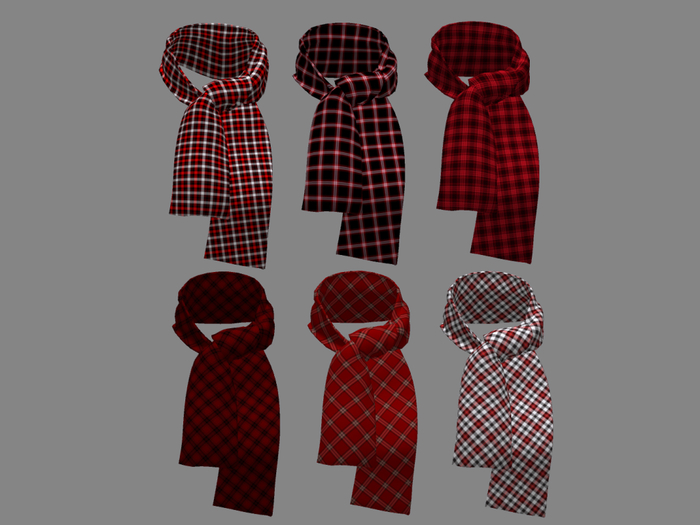 Men's scarf - Plaids Reds - FATPACK - BOXED