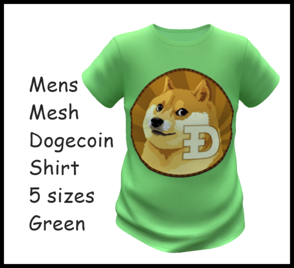 DM_ Dogecoin Shirt Green Boxed