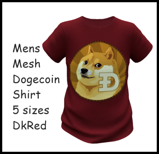 DM_ Dogecoin Shirt DkRed Boxed