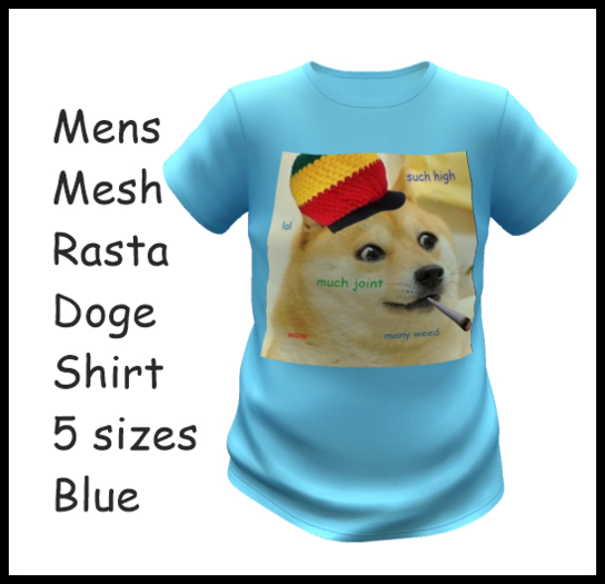 DM- Rasta Doge Shirt Blue Boxed