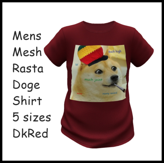 DM- Rasta Doge Shirt DkRed Boxed