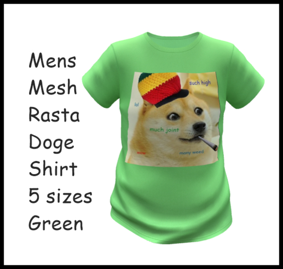 DM- Rasta Doge Shirt Green Boxed