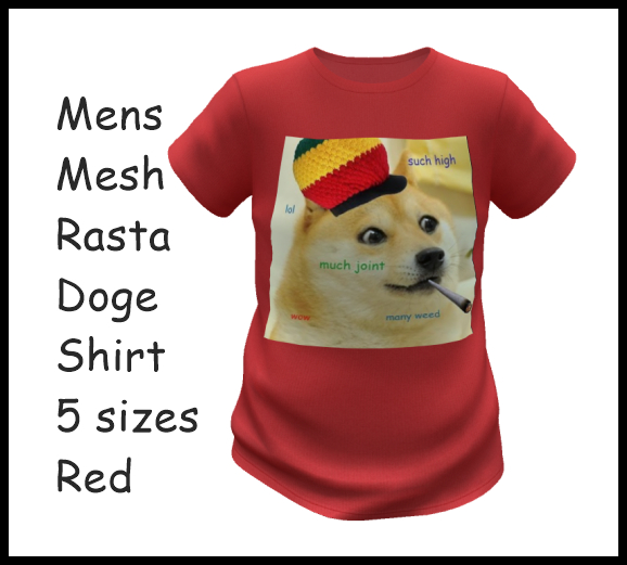 DM- Rasta Doge Shirt Red Boxed