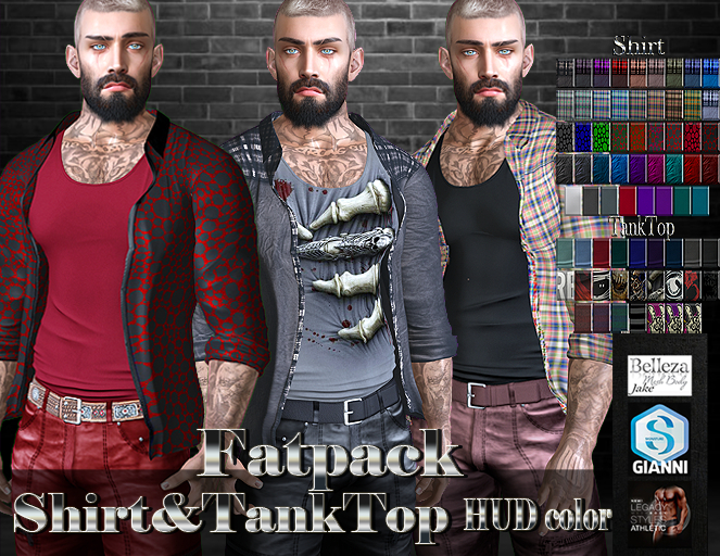 Sale 50%-InStyle-Shirt&TankTop - Fatpack HUD color (Jake , Gianni , Athletic , Legacy) 