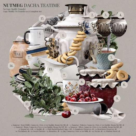 1. Nutmeg. Dacha Teatime Samovar / Ivory RARE