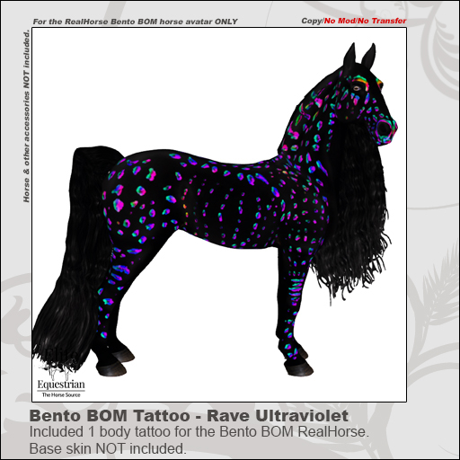 *E* Body Tattoo Rave Pony Ultraviolet BOM RealHorse [Boxed]