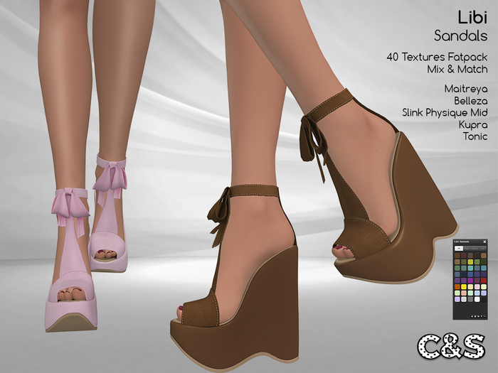 C&S Libi Sandals for Maitreya Lara, Slink, Belleza, Tonic and Kupra. 40 Text. Mix & Match