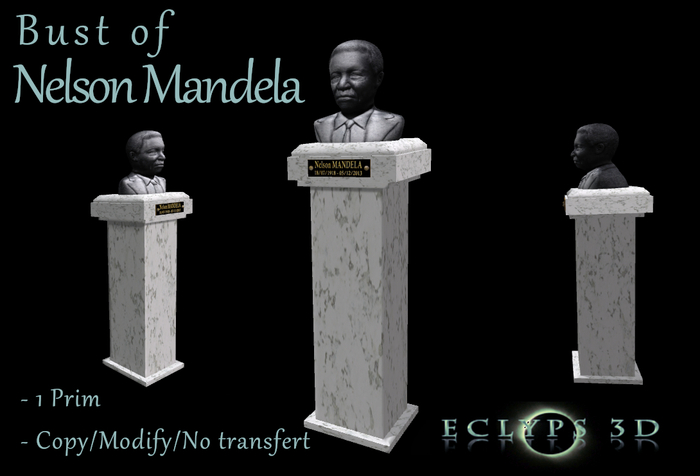 Bust of Nelson Mandela -Mesh