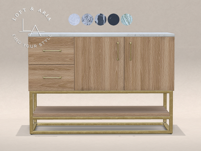 Evers Bathroom Vanity Single - Red Oak